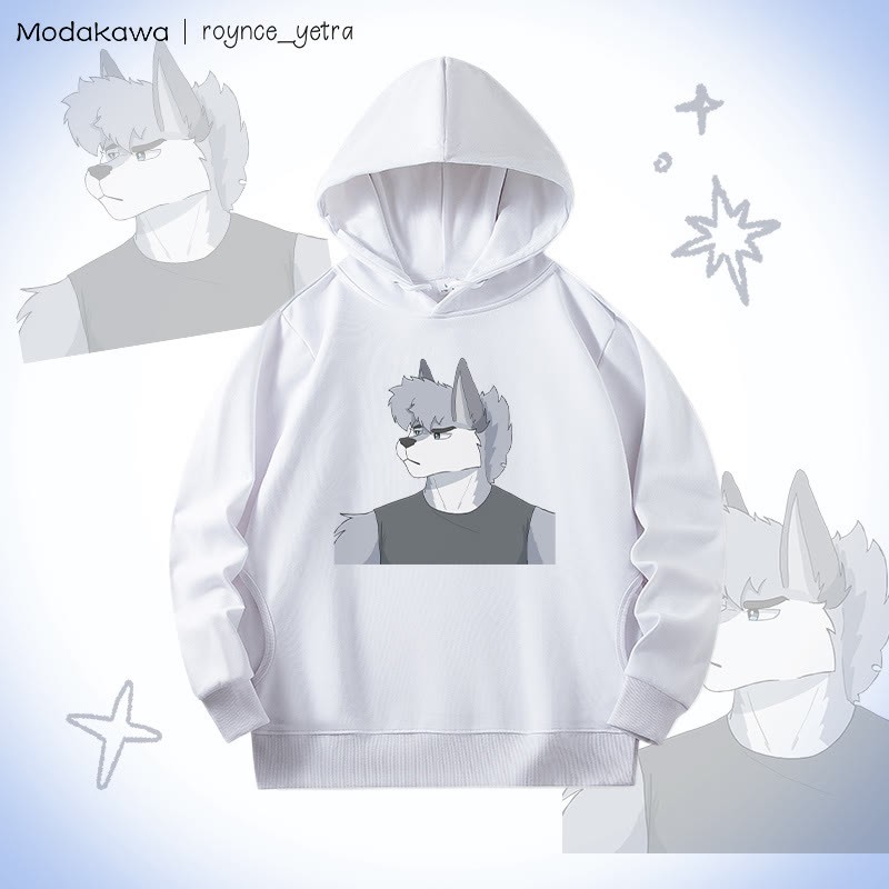 MODAKAWA X roynce_yetra Roy Frowns Grafik-Baumwollhoodie mit Seitentaschen - White - 4XL - image 2