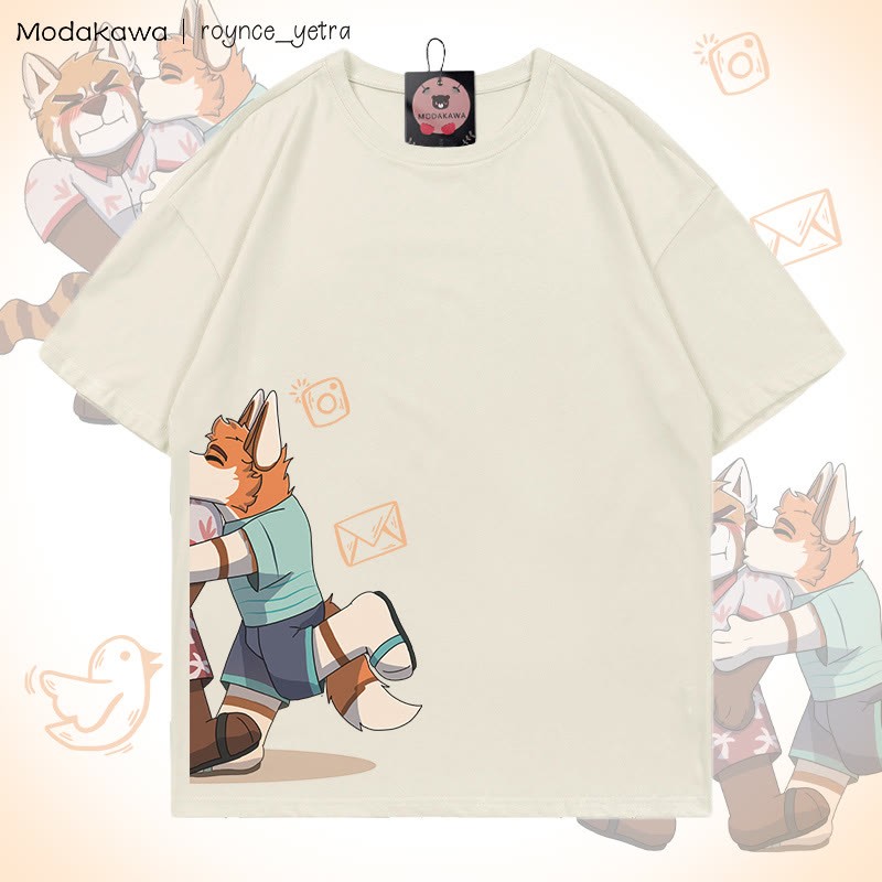 MODAKAWA X roynce_yetra Anderson Kisses Felipe Grafik-T-Shirt - Beige Anderson - 5XL - image 5