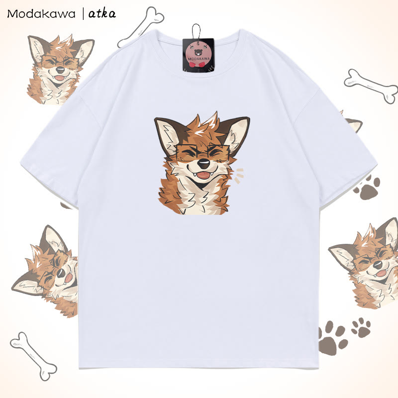 MODAKAWA X atka Fuchs mit Brille Grafik-T-Shirt - White - 5XL - image 6