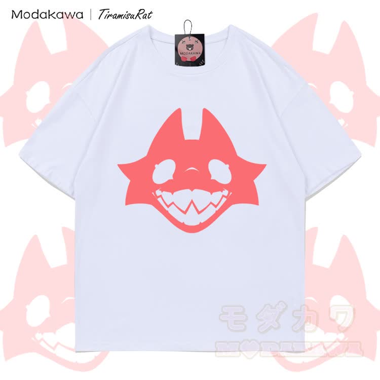 MODAKAWA X TiramisuRat Rattengesicht-Grafik T-Shirt aus 100 % Baumwolle - Weiß - 5XL - image 3