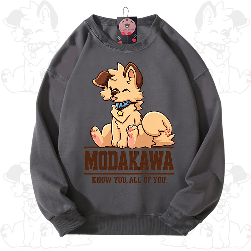 MODAKAWA X popipeko Charming Puppy Graphic Unisex Sweatshirt - Dunkelgrau - 3XL - image 10