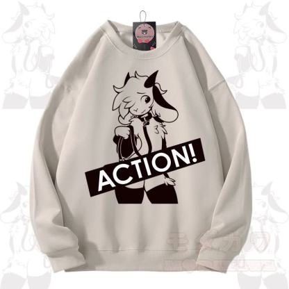 MODAKAWA X zarckets ACTION Goat Graphic Unisex Sweatshirt - Khaki - 3XL - image 13