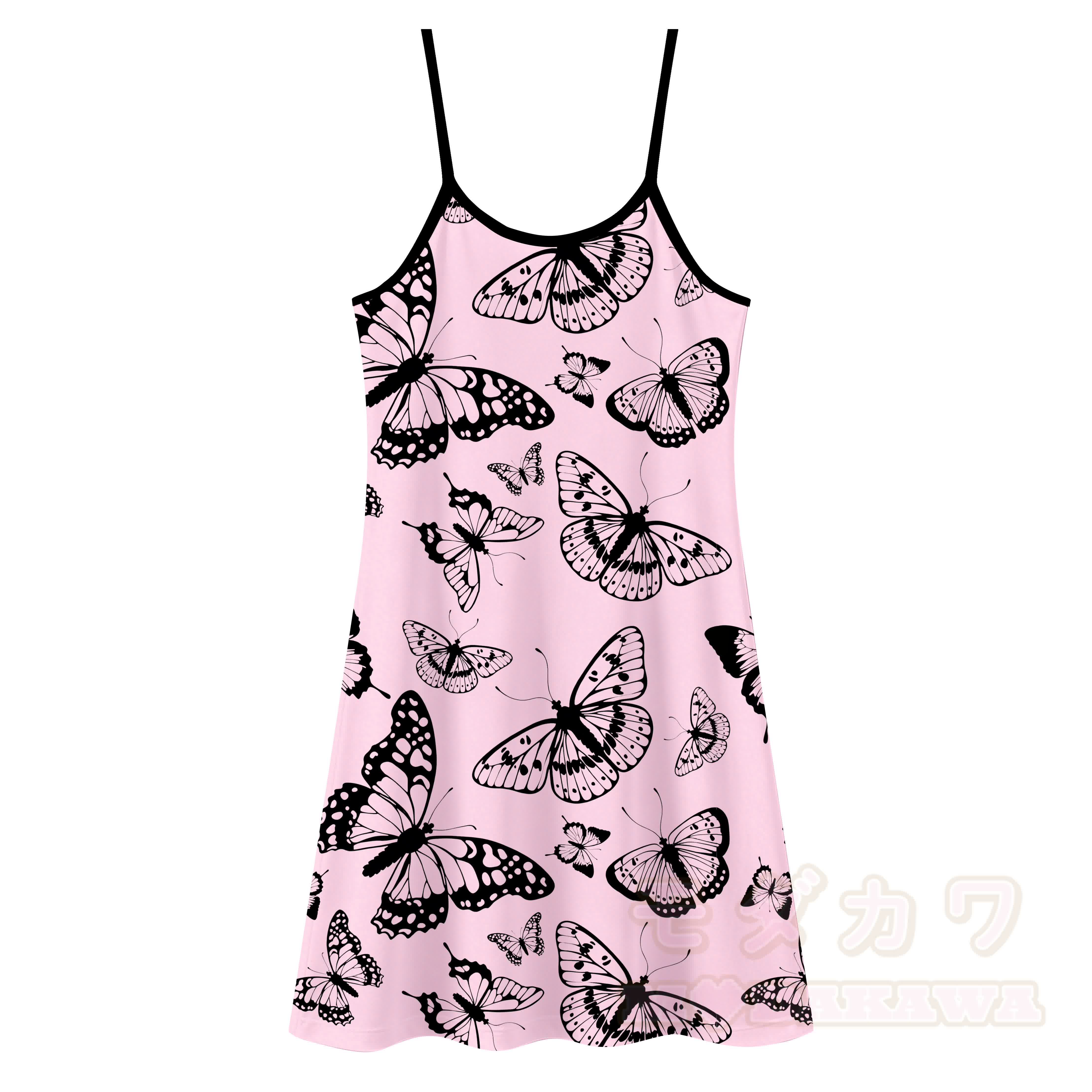 Verträumtes Slipkleid mit Schmetterlingsmuster, vielseitig tragbar - Rosa - 5XL - image 4