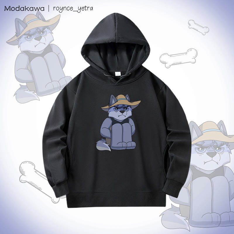 MODAKAWA X roynce_yetra Unhappy Roy Grafik-Baumwollhoodie mit Seitentaschen - Black - 4XL - image 3