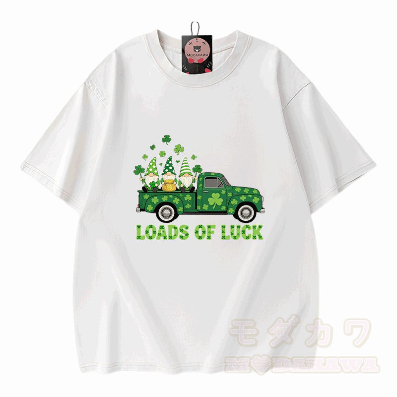 Glücks-St.-Pakrit-Tag – VIEL GLÜCK! Grafik-Modakawa-Vintage-T-Shirt aus 100 % Baumwolle (gewaschen). - Weiß - 5XL - image 3