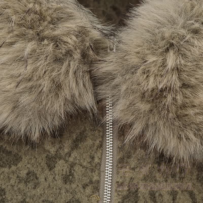 Hochwertige Kapuzenjacke mit Leopardenmuster und Reißverschluss - image 7