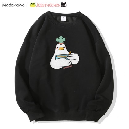 MODAKAWA X jessthechen Duck Chef Graphic Sweatshirt - Black - 5XL - image 3