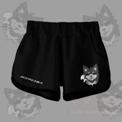 MODAKAWA Gradient Smoking Puppy Graphic Shorts - Schwarz - 5XL - image 5