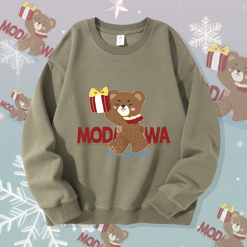 MODAKAWA Unisex-Sweatshirt mit Weihnachtsbär-Motiv - Light Khaki C - 5XL - image 11