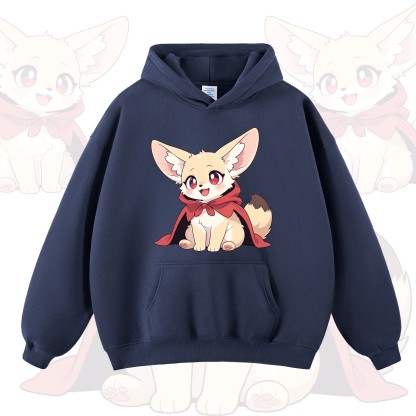 MODAKAWA Hoodie mit niedlichem Fuchs-Print - Marineblau - 2XL - image 4