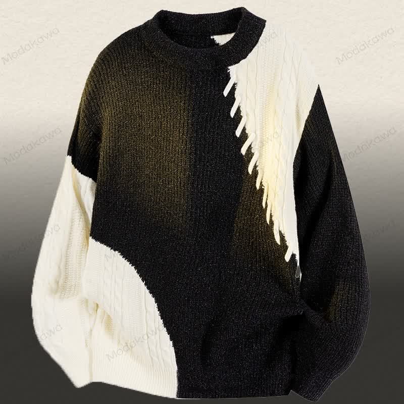 Zweiteiliges Set aus Strickpullover und Cordhose in Farben - Schwarzer Pullover - 3XL - image 7