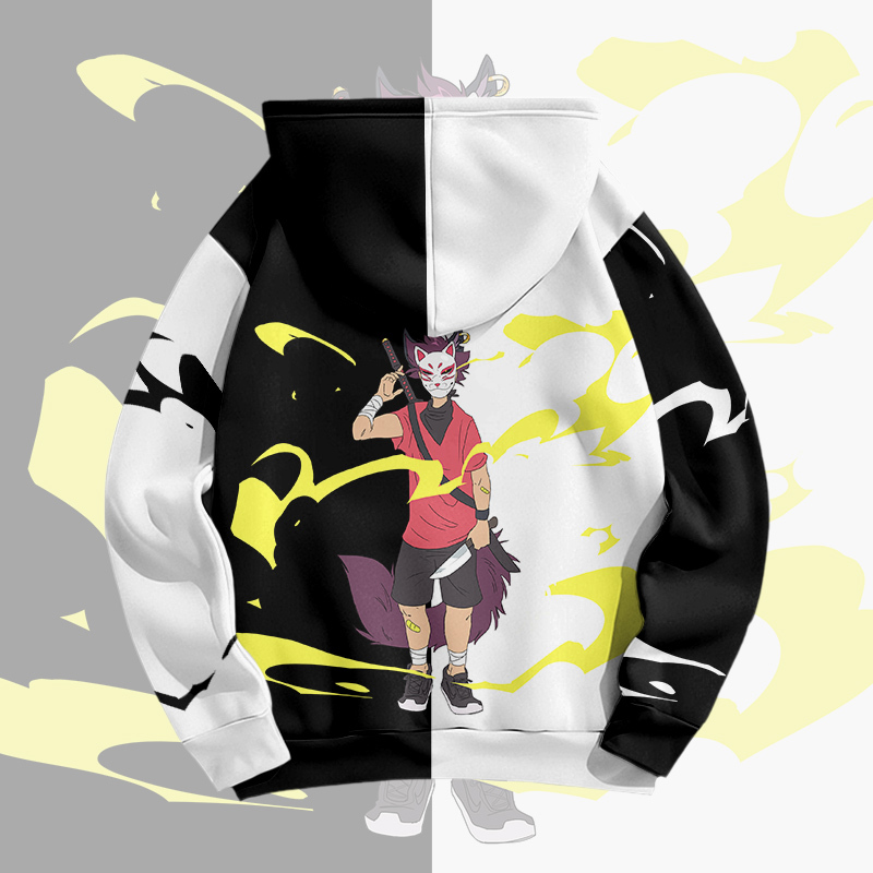 MODAKAWA X pandashk Cartoon Character Graphic Pullover Hoodie - image 5