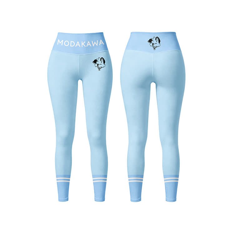 MODAKAWA X popipeko Puppy Graphic Sport-BH Top Leggings passendes Outfit - Blue Leggings - 5XL - image 9