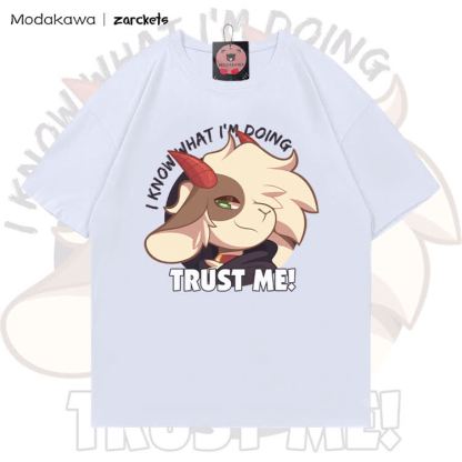MODAKAWA X zarckets VERTRAU MIR! Ziegen-Grafik, 100 % Baumwolle, T-Shirt - White - 5XL - image 3