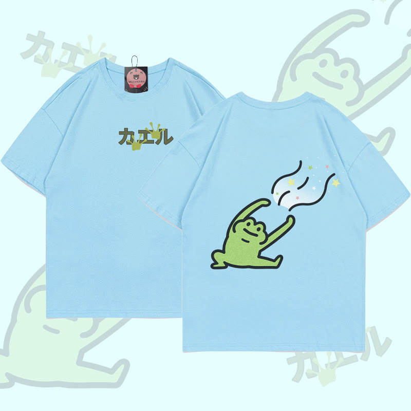 Goofy Frog Grafik-T-Shirt - Blue - 5XL - image 2