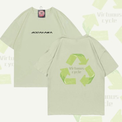 T-Shirt mit dem Aufdruck „VIRTUOUS CYCLE“ aus Modakawa-Baumwolle - Light Green - 5XL - image 2