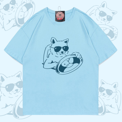 Cooles Welpen-Fahrmotiv Modakawa T-Shirt aus 100 % Baumwolle - Sky Blue - 5XL - image 3