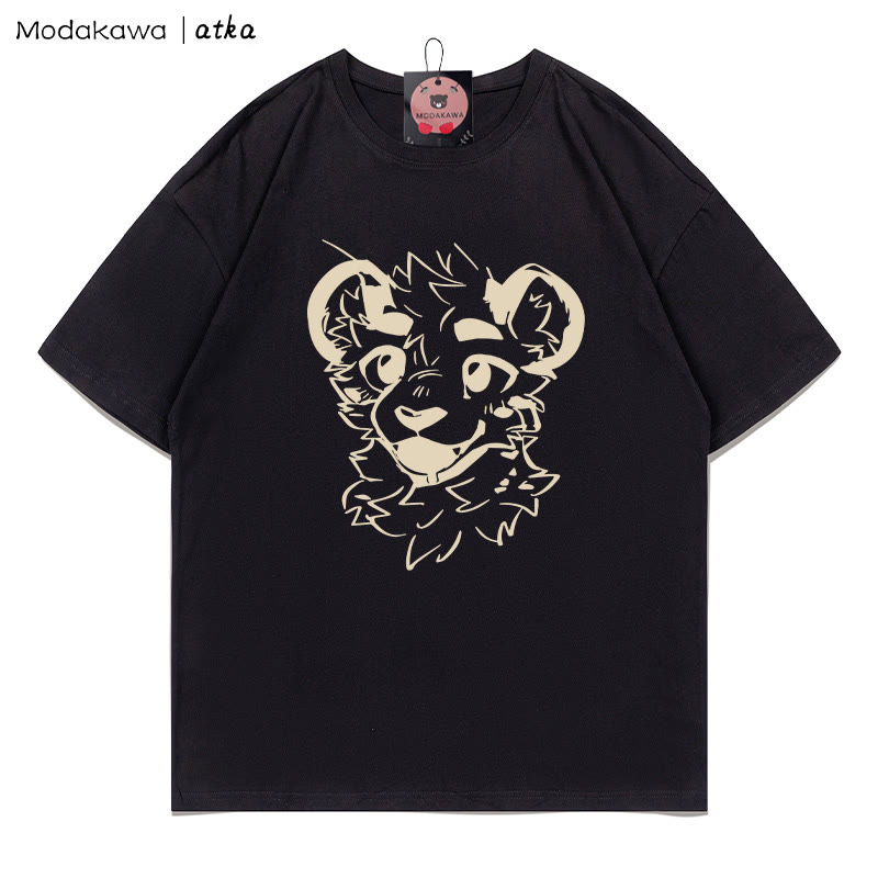 MODAKAWA X atka Cheeky Tiger Face Grafik-T-Shirt - Black - 5XL - image 3
