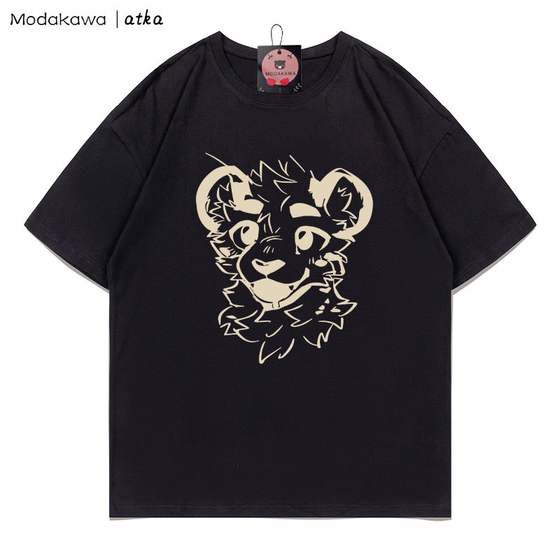 MODAKAWA X atka Cheeky Tiger Face Grafik-T-Shirt - Black - 5XL - image 3