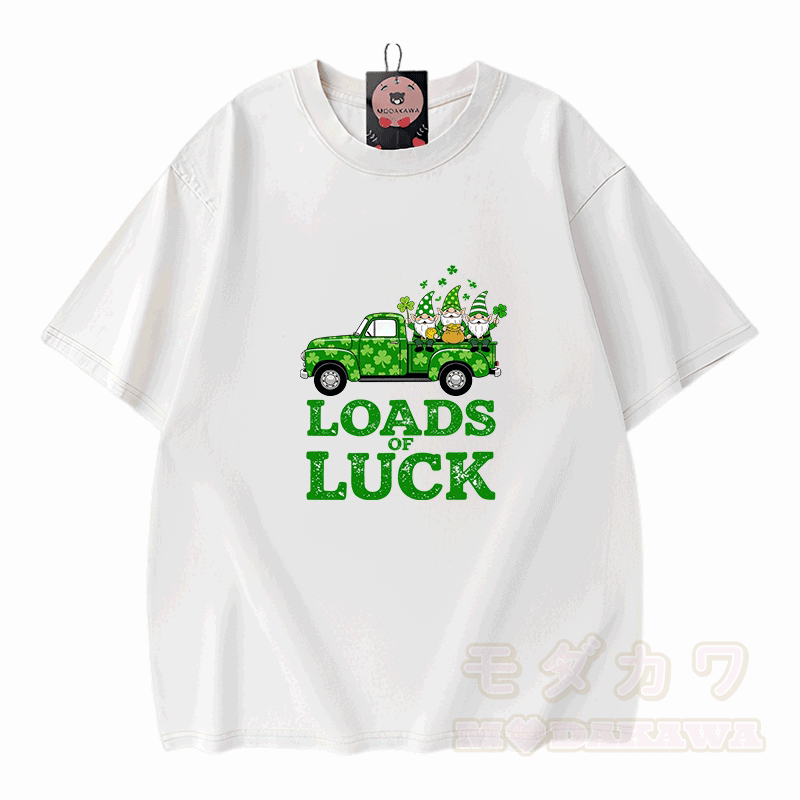 St. Pakrit-Tag – VIEL GLÜCK – Grafik Modakawa Vintage Washed 100% Baumwoll-T-Shirt - Weiß - 5XL - image 3