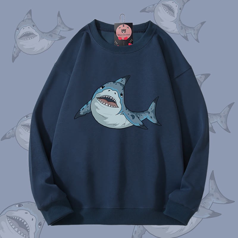 MODAKAWA Unisex-Sweatshirt mit Dornhai-Motiv - Purplish Blue - 5XL - image 2