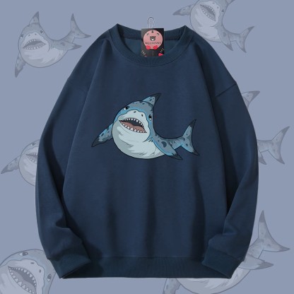 MODAKAWA Unisex-Sweatshirt mit Dornhai-Motiv - Purplish Blue - 5XL - image 2