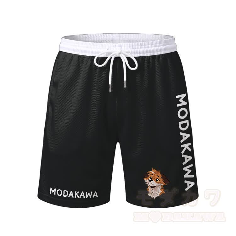 MODAKAWA X atka Fox Graphic Herren-Sport-T-Shirt mit Kordelzug und passender Shorts - Schwarze Shorts - 5XL - image 8