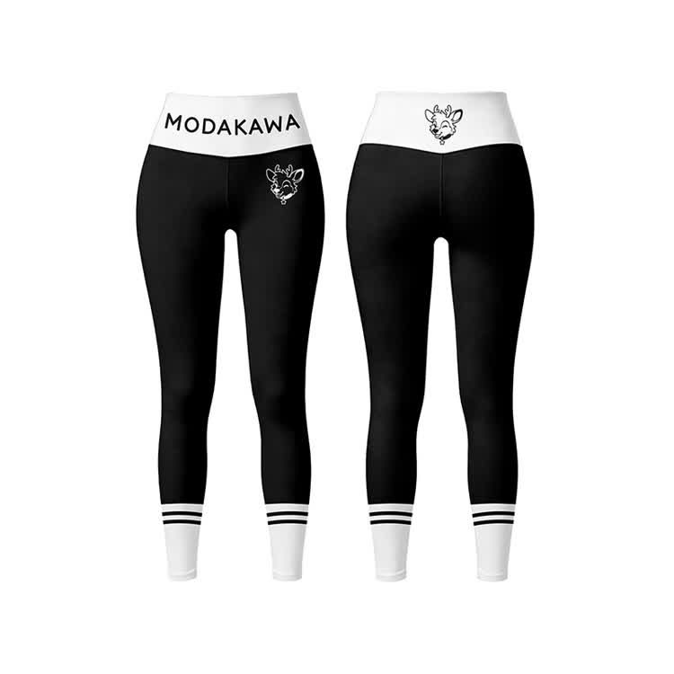 Sport-BH-Top mit Hirschmotiv, Leggings, passendes Outfit von Modakawa - Black Leggings - 5XL - image 9