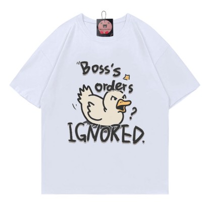 BOSS'S ORDERS IGNORED – Modakawa-T-Shirt mit Entenbuchstaben-Print - White - 5XL - image 4