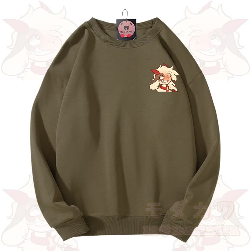 MODAKAWA X zarckets Schaf-Grafik Unisex-Sweatshirt - Armeegrün - 3XL - image 9