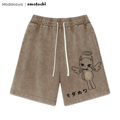 Angel Kitty – Shorts mit Vintage-Waschung und Grafik - Braun - 3XL - image 5