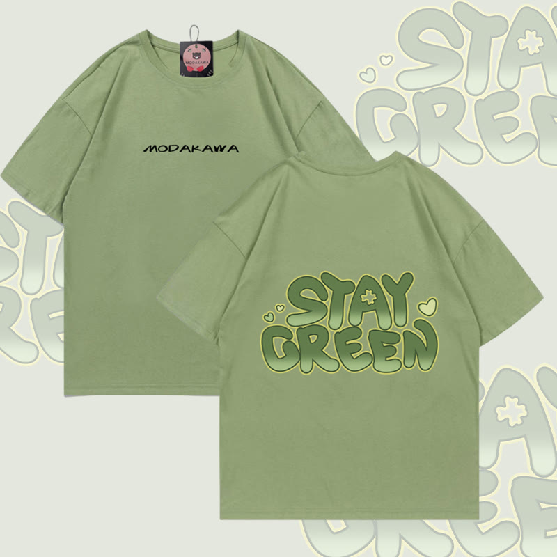 STAY GREEN Grafik Modakawa Baumwoll-T-Shirt - Green - 5XL - image 4