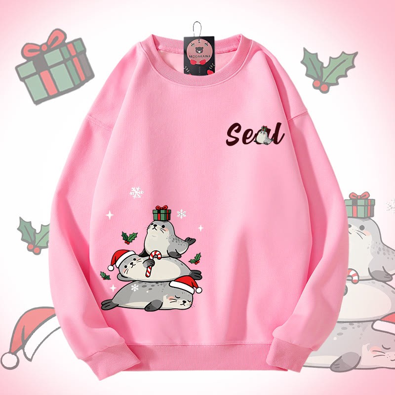 MODAKAWA Unisex-Sweatshirt mit Weihnachtsmotiv - Pink - 5XL - image 4