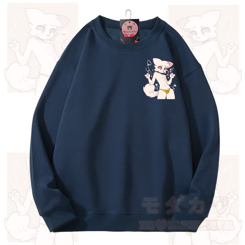 MODAKAWA X zarckets Katzen-Grafik Unisex-Sweatshirt - Marineblau - 3XL - image 5