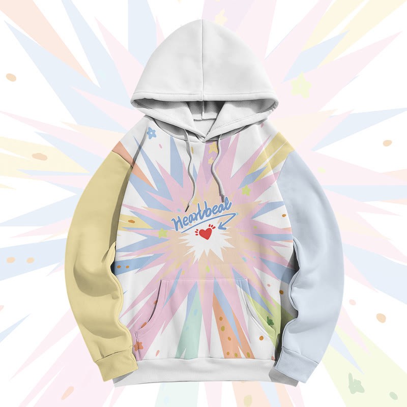 MODAKAWA HEARTBEAT Pullover-Hoodie mit Herzmotiv und Allover-Print - image 3