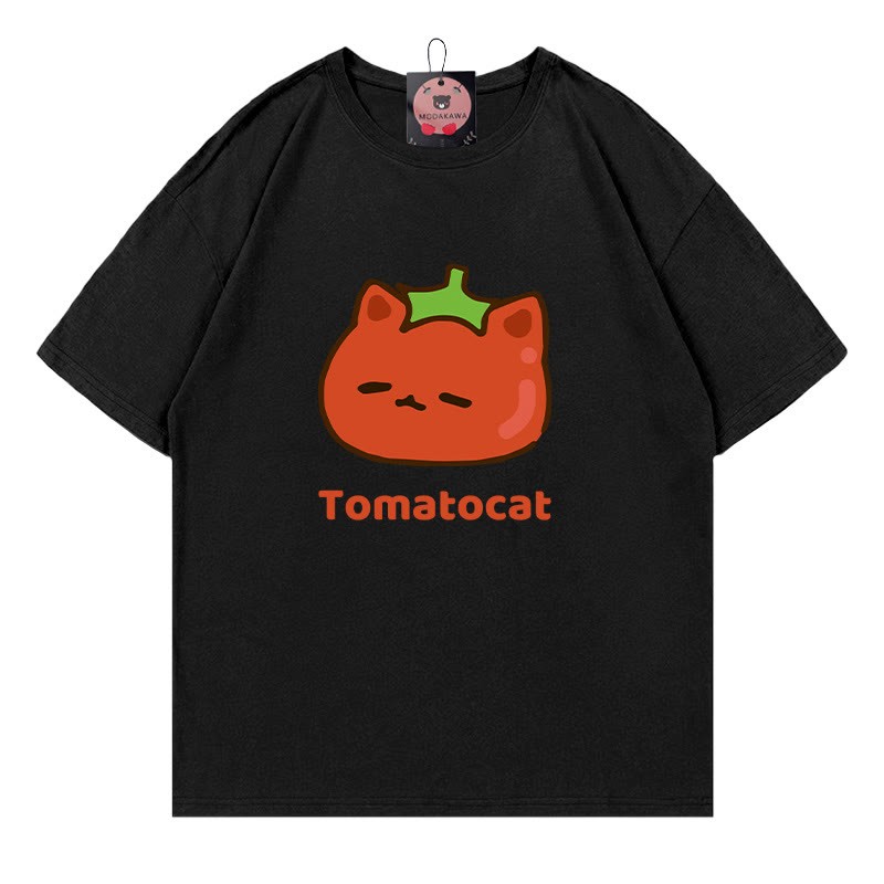 TOMATOCAT Tomatenkatzen-Print Modakawa T-Shirt - Black - 5XL - image 5