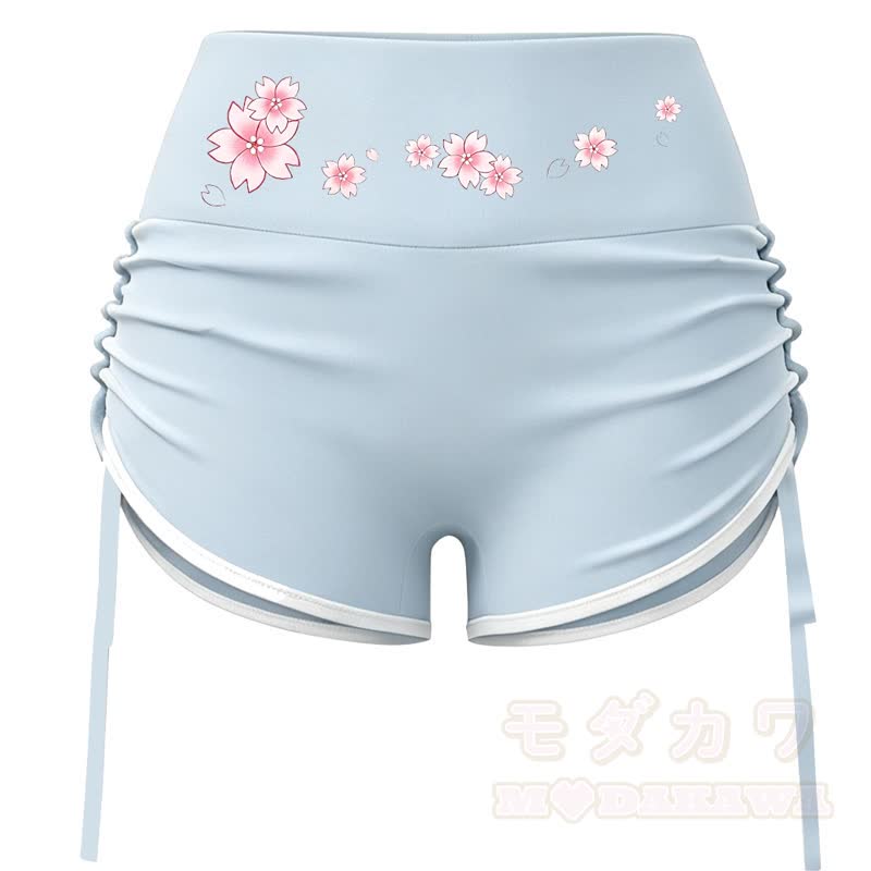 MODAKAWA X atka Wolf Print Cami Top Split Skort Zweiteiliges Set - Blaue Shorts - 2XL - image 14