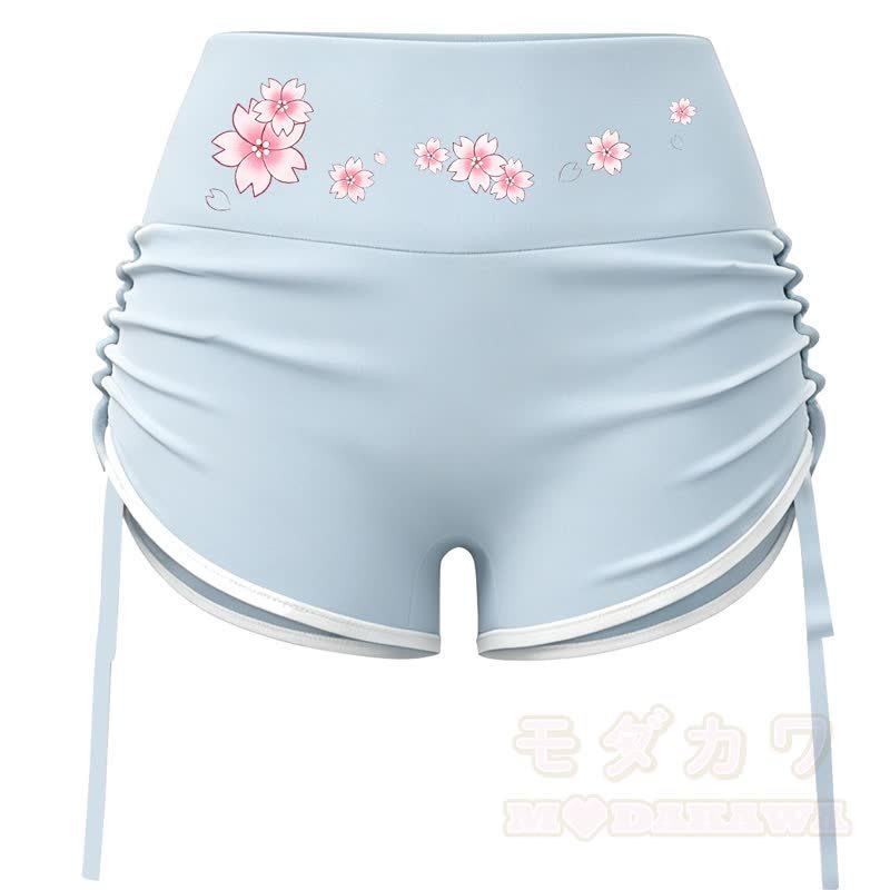 MODAKAWA X atka Wolf Print Cami Top Split Skort Zweiteiliges Set - Blaue Shorts - 2XL - image 14
