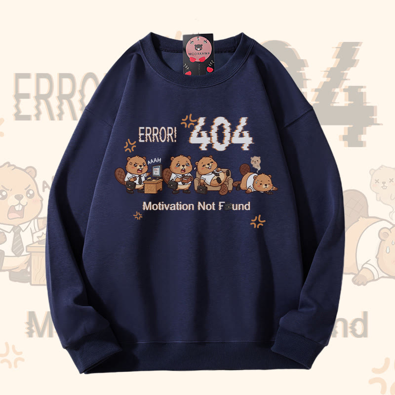 ERROR 404 MOTIVATION NICHT GEFUNDEN Modakawa Sweatshirt mit Eichhörnchen-Grafik - Purplish Blue - 5XL - image 5