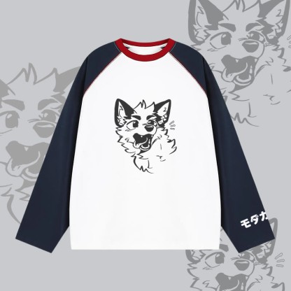 MODAKAWA X atka Surprised Fox Graphic Farben Block Raglan Sleeve Long Sleeve T-Shirt - White - 2XL - image 4