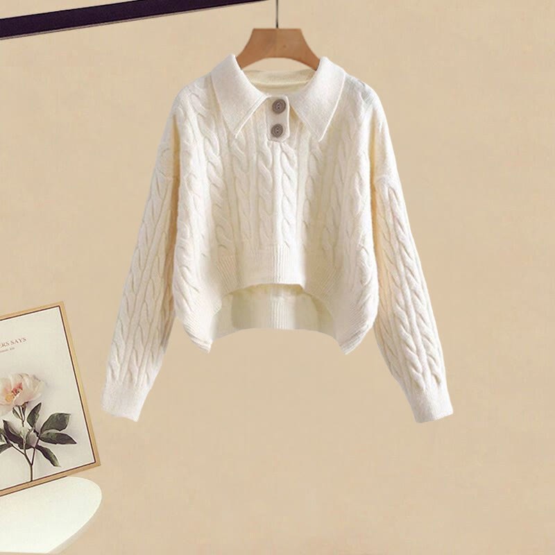 Strickpullover, Cardigan, weit geschnittene Hose, passender Rock - Sweater - XL - image 2