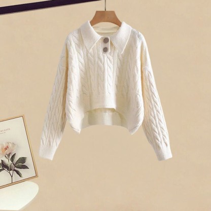 Strickpullover, Cardigan, weit geschnittene Hose, passender Rock - Sweater - XL - image 2