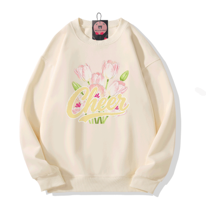CHEER Tulpen-Grafik Modakawa Sweatshirt - Beige - 5XL - image 5