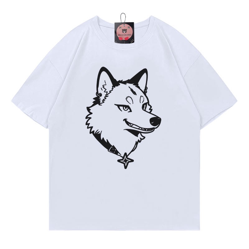T-Shirt mit Welpenaufdruck - White - 5XL - image 3