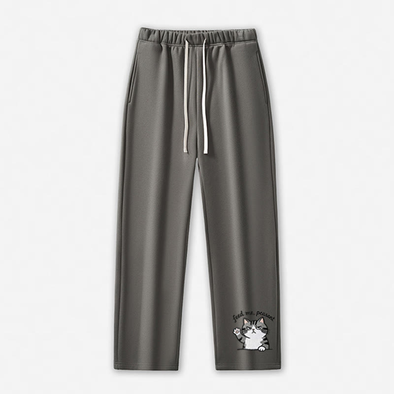 FÜTTER MICH, BAUER! Freizeithose mit Katzenpfoten-Motiv - Grey - 5XL - image 3