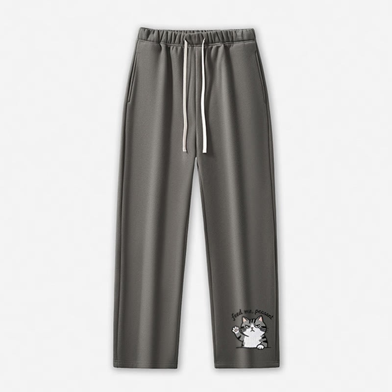 FÜTTER MICH, BAUER! Freizeithose mit Katzenpfoten-Motiv - Grey - 5XL - image 3