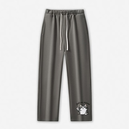 FÜTTER MICH, BAUER! Freizeithose mit Katzenpfoten-Motiv - Grey - 5XL - image 3