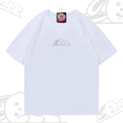 Modakawa-Baumwoll-T-Shirt mit besticktem liegenden Kaninchen - White - 5XL - image 3