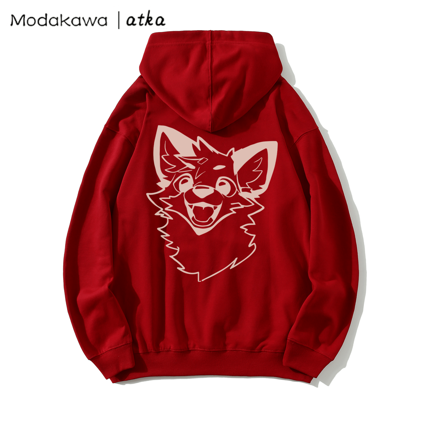 MODAKAWA X atka Lockerer Hoodie mit Fuchs-Print - Red - 5XL - image 9