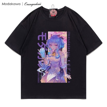 MODAKAWA X orangesekaii ganyuhires Print T-Shirt - Black - 5XL - image 3